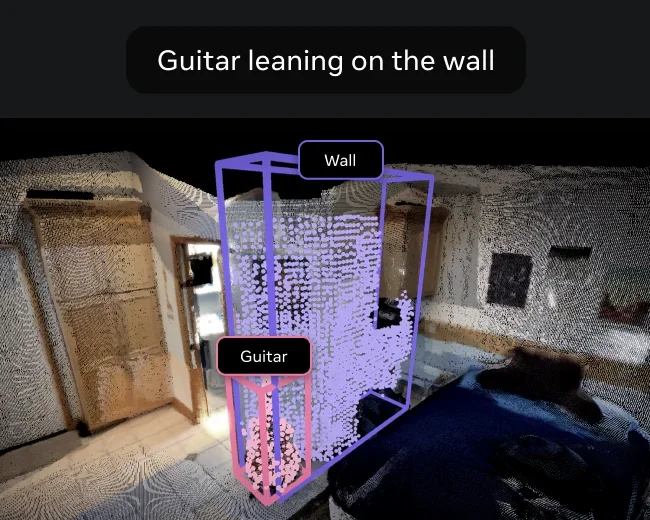 An image showing the output text labels from the locate 3d model.